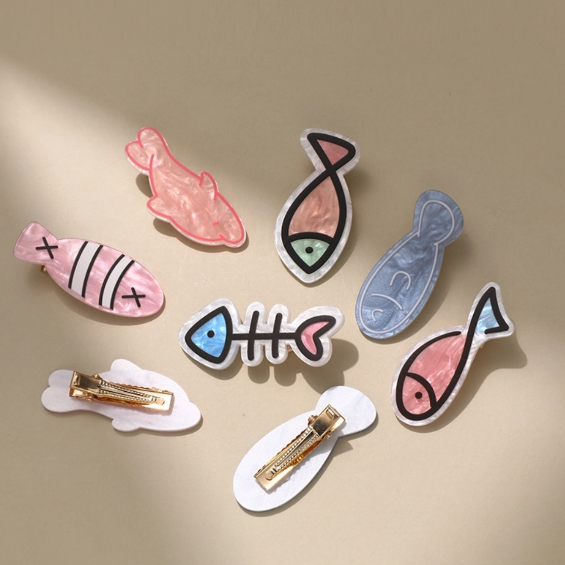 希铃 可爱卡通童趣侧边夹 亚克力 发夹 女款