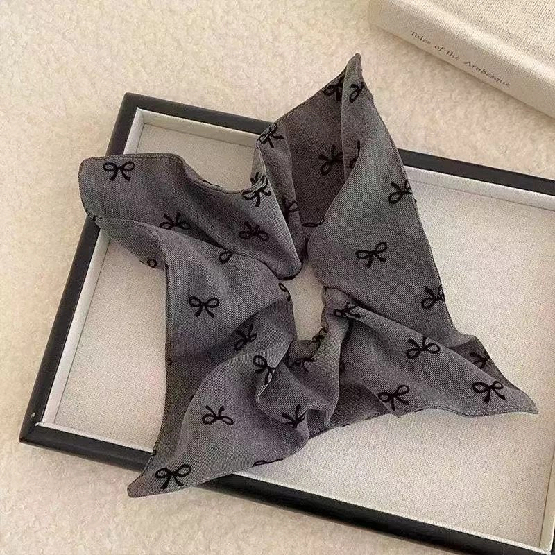 希铃 格雷系蝴蝶结印花#好运 布艺 发圈 女款