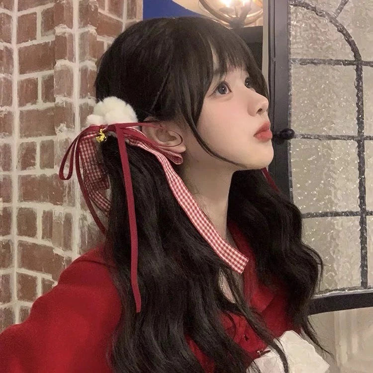 希铃 格子飘带 聚酯纤维 发圈 女款