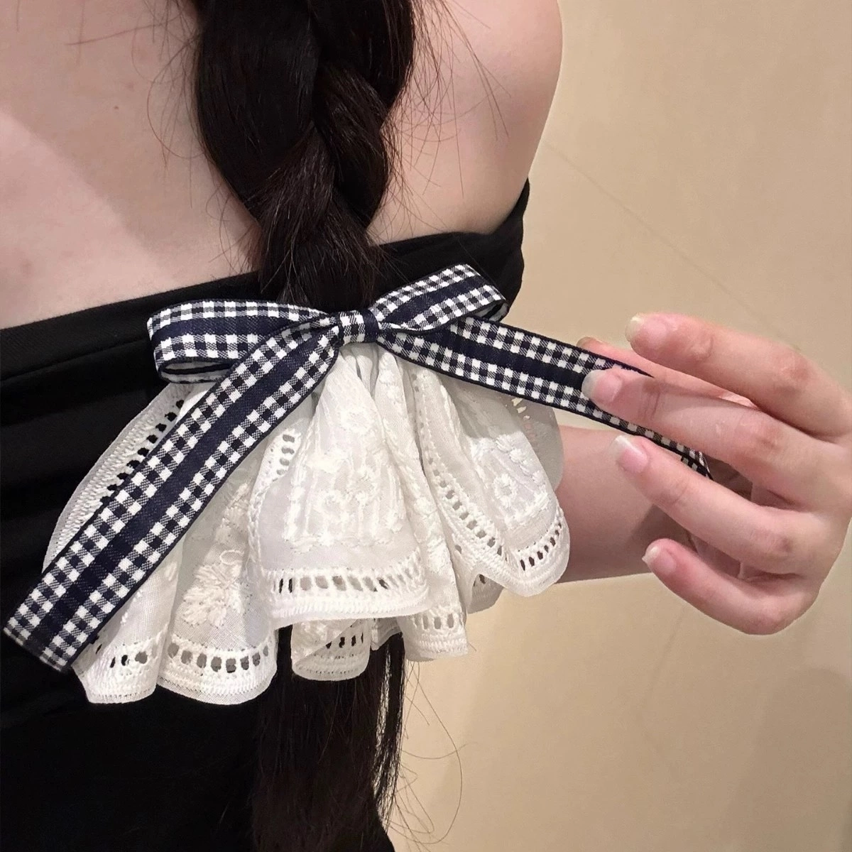 希铃 复古蕾丝韩系文艺可爱 布艺 发夹 女款