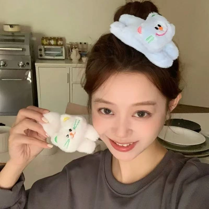 希铃 可爱趣味眨眼五色小猫 毛绒 发夹 女款