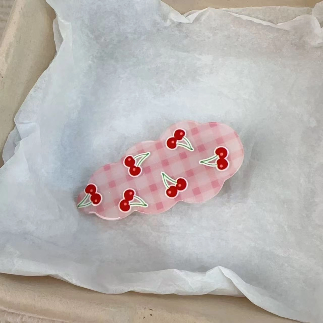 希铃 甜妹波点蝴蝶结波浪云朵#好运 亚克力 发夹 女款