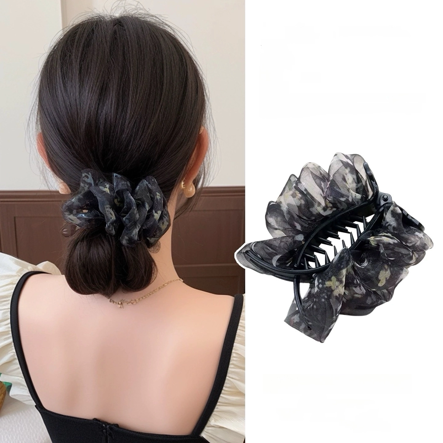 希铃 云朵泡泡褶皱高级感 网纱 发夹 女款