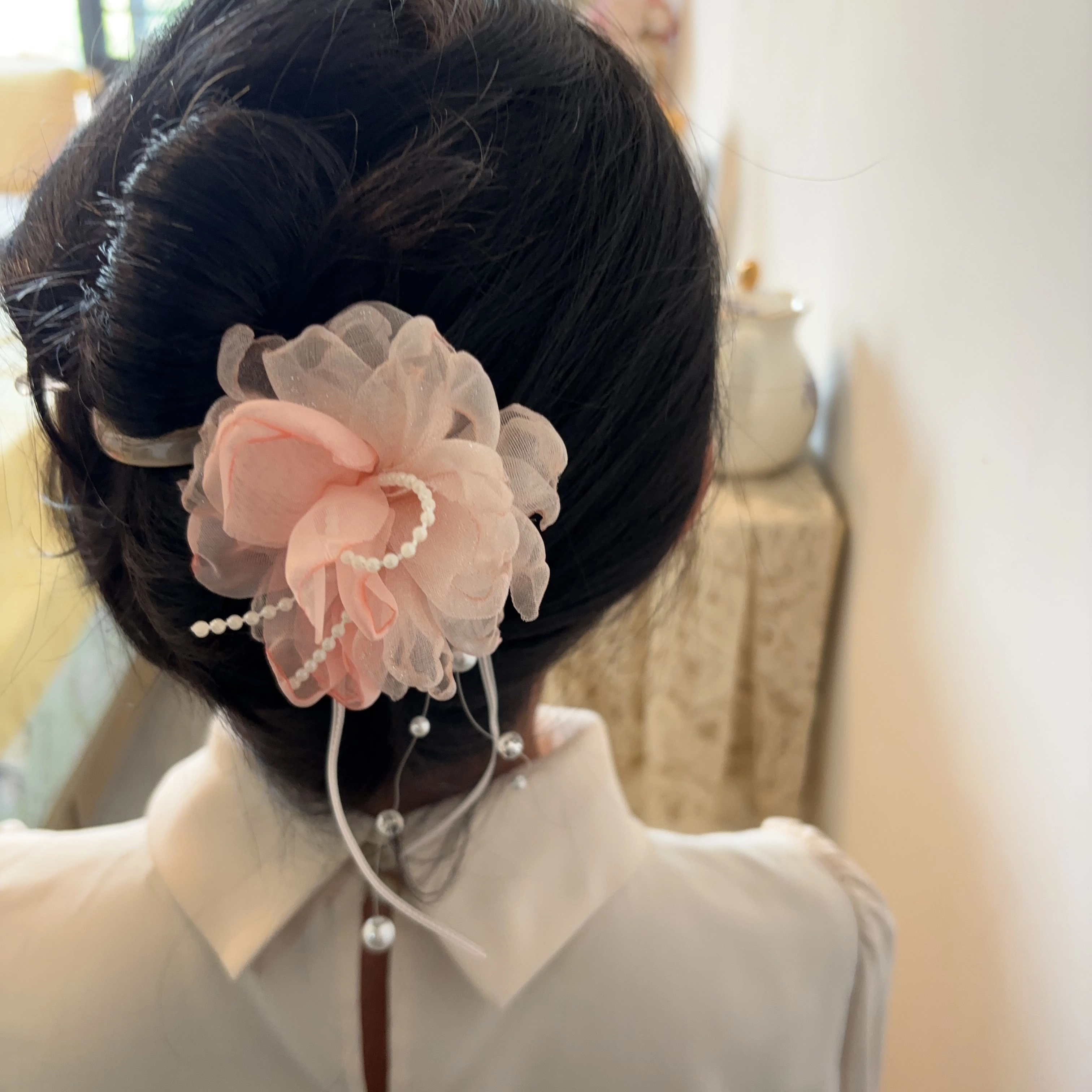 希铃 花朵 温柔流苏 甜美  百搭仙浪漫 唯美 少女心 亚克力 发夹 女款