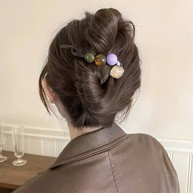 希铃 高级感彩色扭扭 树脂 发夹 女款