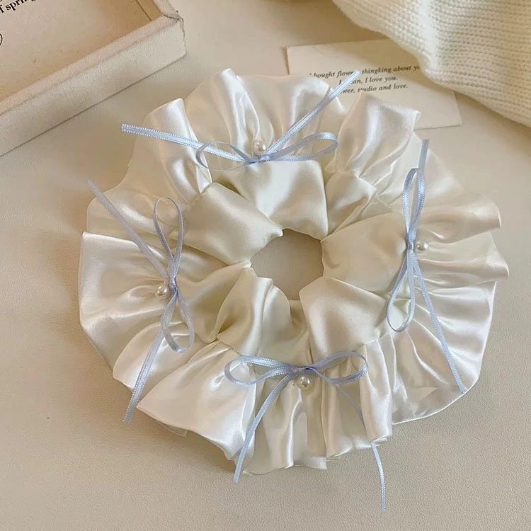 希铃 甜美芭蕾风 缎面蝴蝶结 蕾丝 发圈 女款