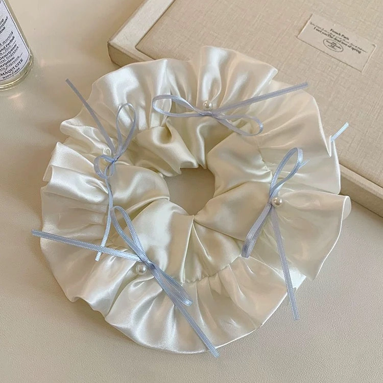 希铃 甜美芭蕾风 缎面蝴蝶结 蕾丝 发圈 女款