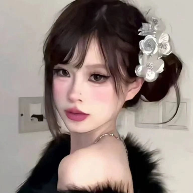 希铃 法式温柔银色花朵氛围感 网纱 发夹 女款