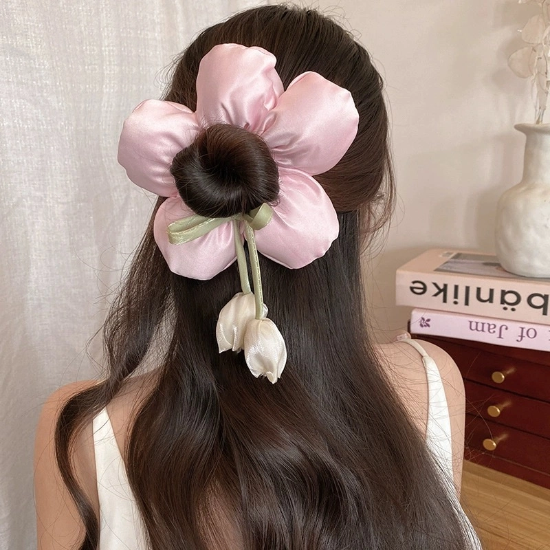 希铃 森系郁金香超仙花朵 布艺 头绳 女款