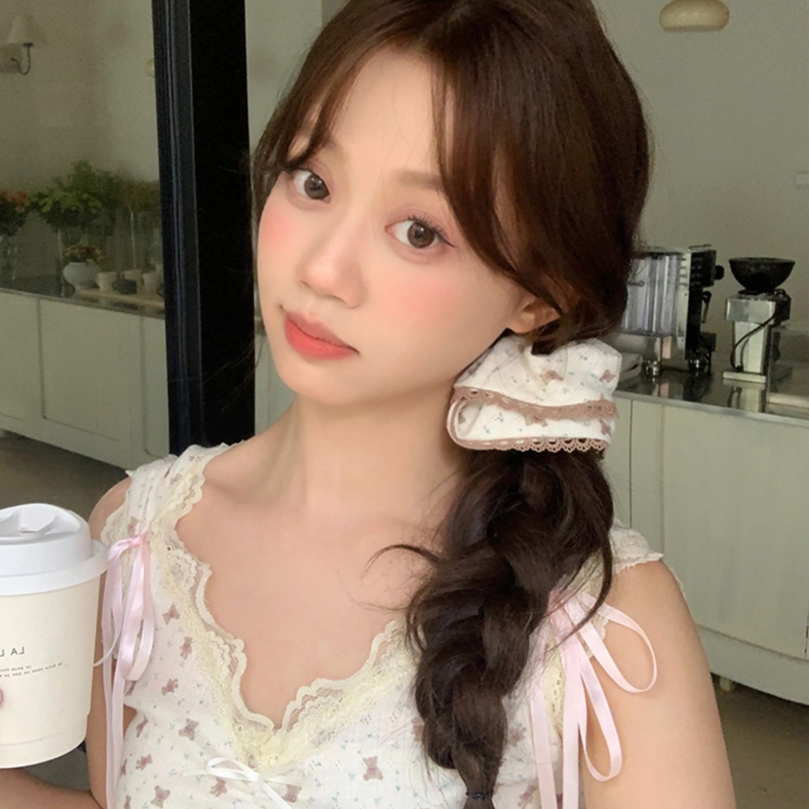 希铃 可可奶油小熊 棉麻 发圈 女款