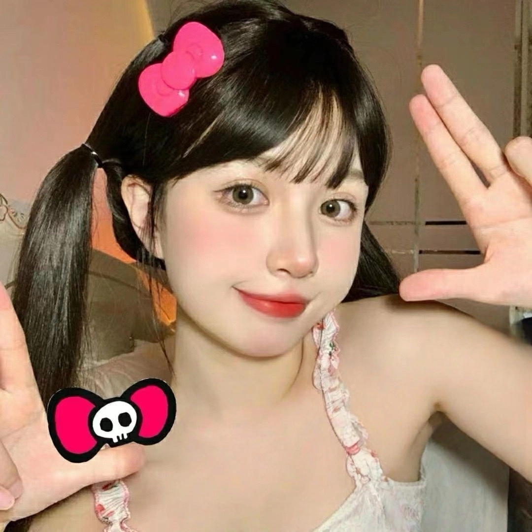 希铃 可爱甜酷蝴蝶结#好运 亚克力 发夹 女款