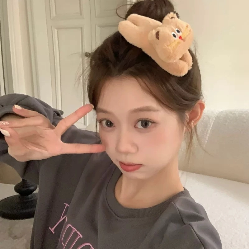 希铃 可爱趣味眨眼五色小猫 毛绒 发夹 女款