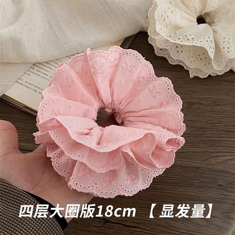 希铃 抽绳式高级感飘带法式 布艺 发圈 女款