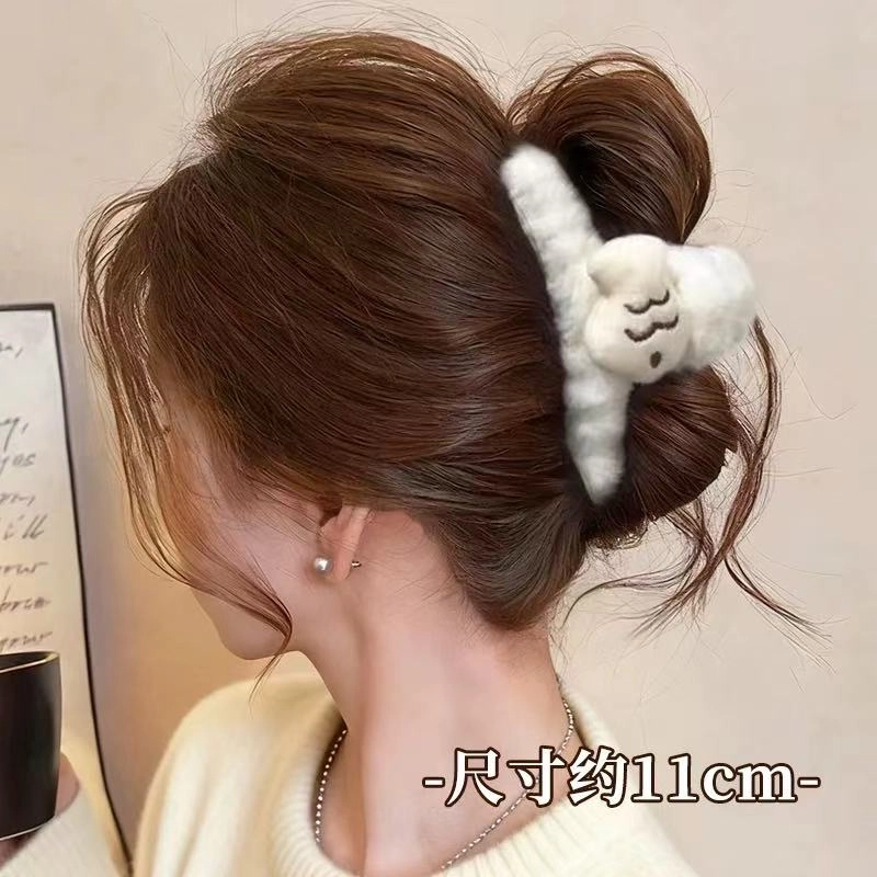 希铃 可爱毛绒 聚酯纤维 发夹 女款