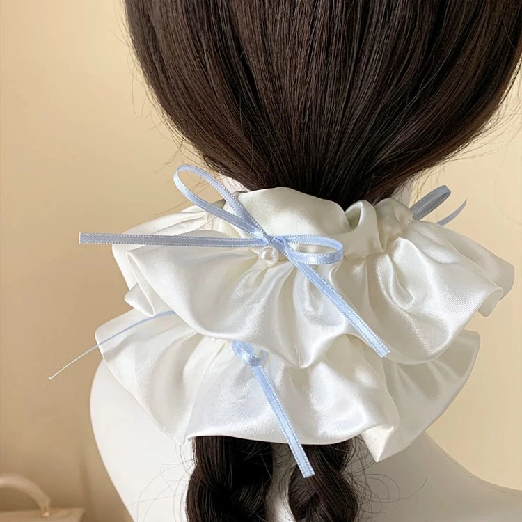 希铃 甜美芭蕾风 缎面蝴蝶结 蕾丝 发圈 女款