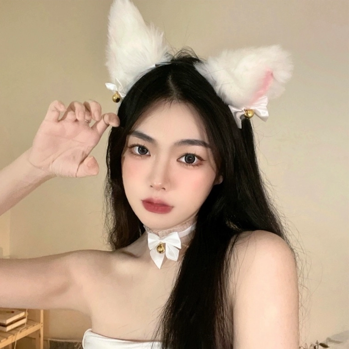 希铃 日系可爱猫咪耳朵 聚酯纤维 发箍 女款