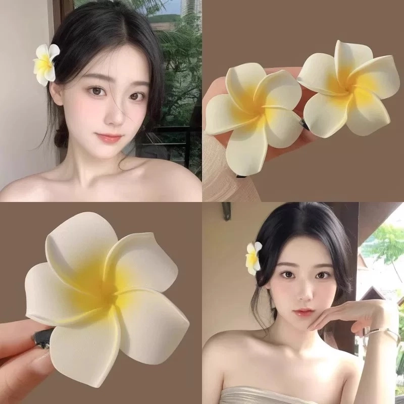 希铃 度假风仿真蛋黄花侧边碎发 树脂 发夹 女款