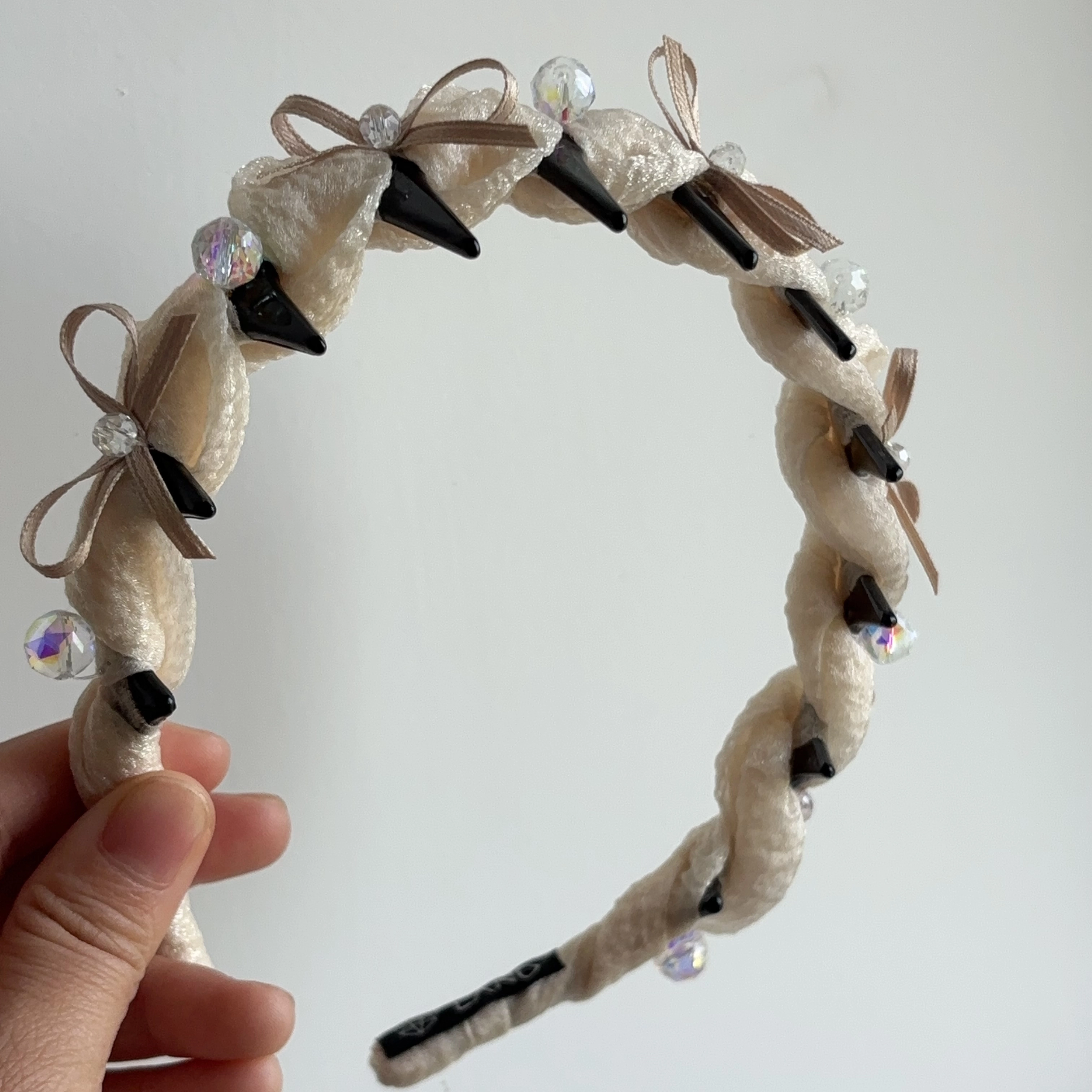 希铃 甜美少女心高颅顶  超仙蝴蝶结 闪闪度假风 可爱百搭  布艺 发箍 女款