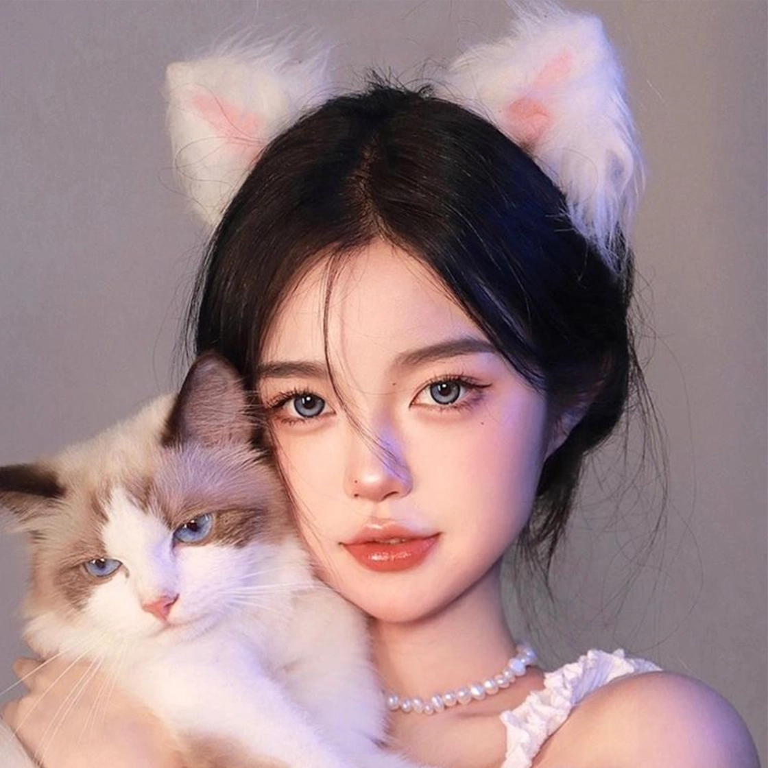 希铃 日系可爱猫咪耳朵 聚酯纤维 发箍 女款