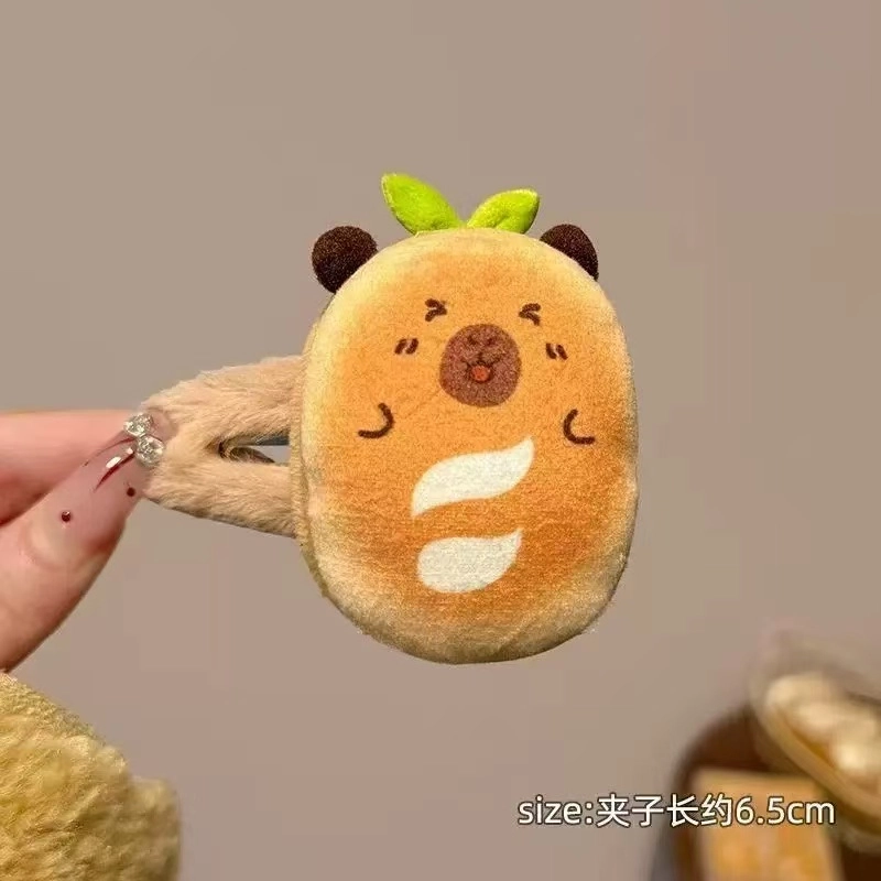 希铃 可爱趣味饼干汉堡毛绒 聚酯纤维 发夹 女款
