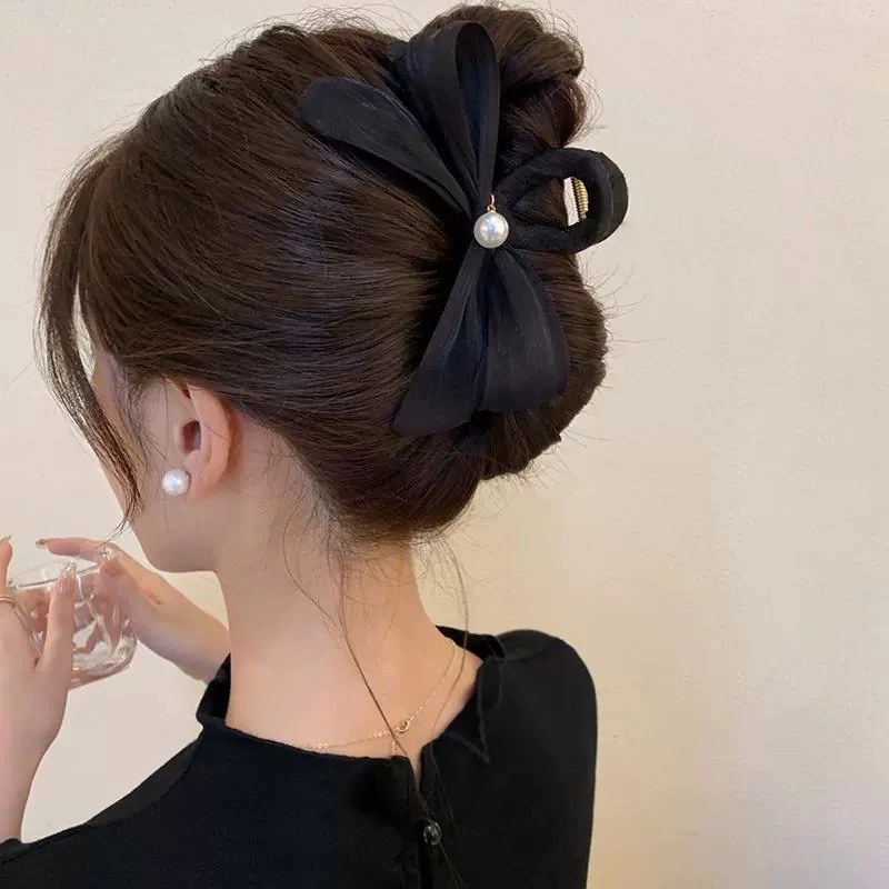 希铃 气质优雅法式蝴蝶结大号#好运 网纱 发夹 女款