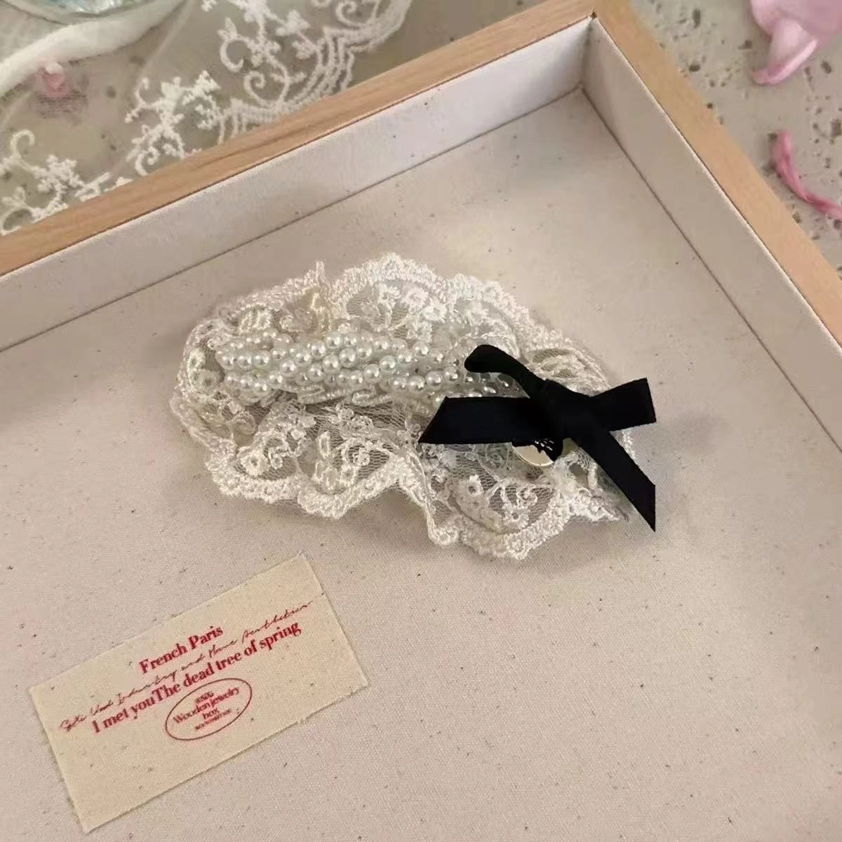 希铃 超仙气质蝴蝶结#好运 蕾丝 发夹 女款