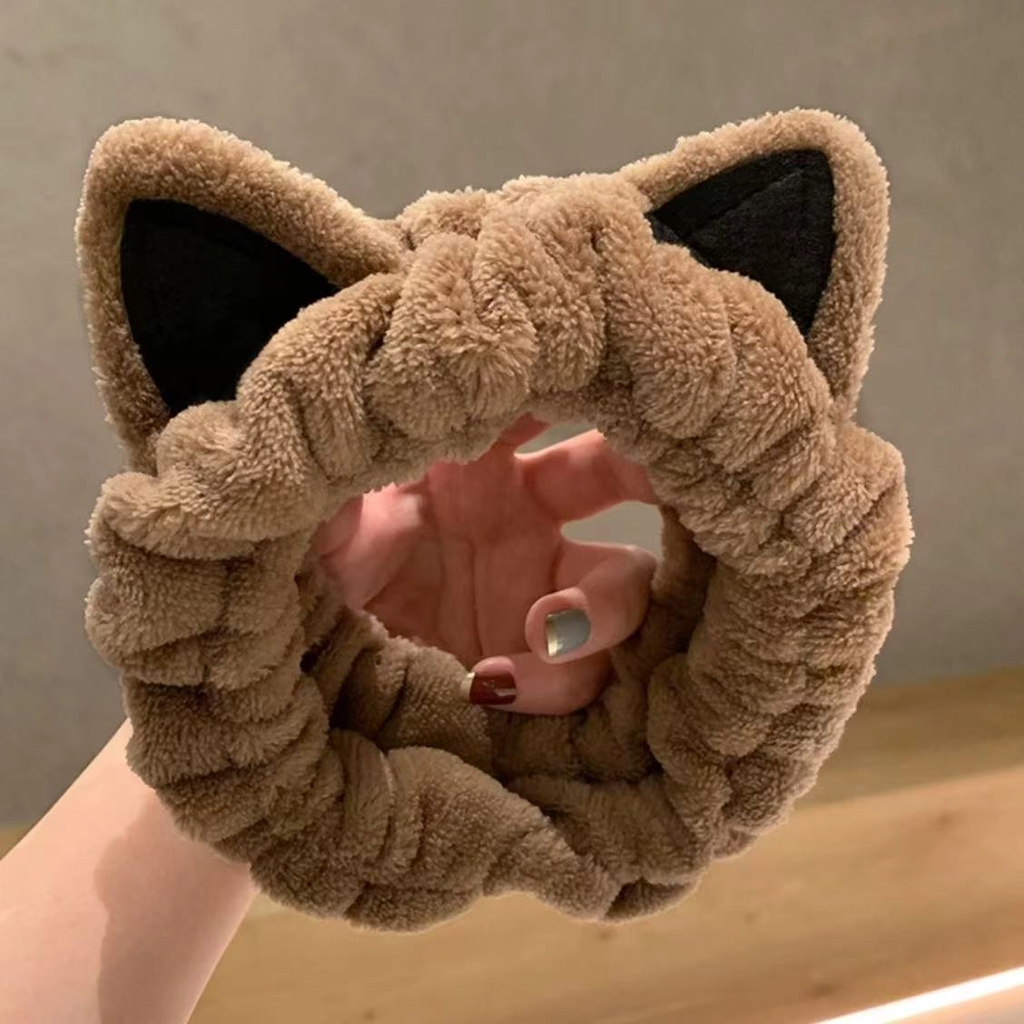 希铃 猫耳朵洗脸发带 金丝绒 发箍 女款