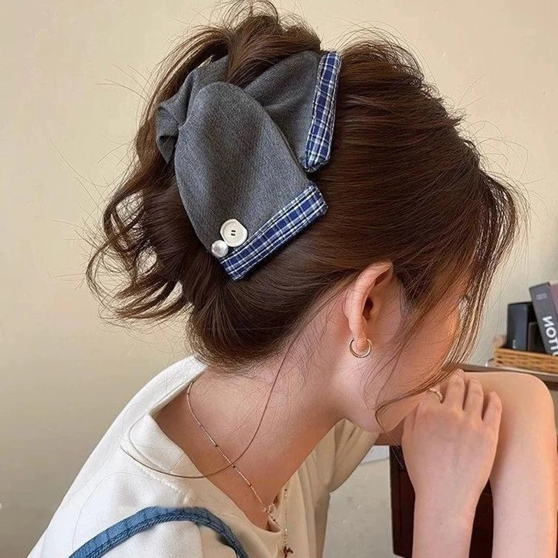 希铃 温柔气质高级复古三角抓夹 布艺 发夹 女款
