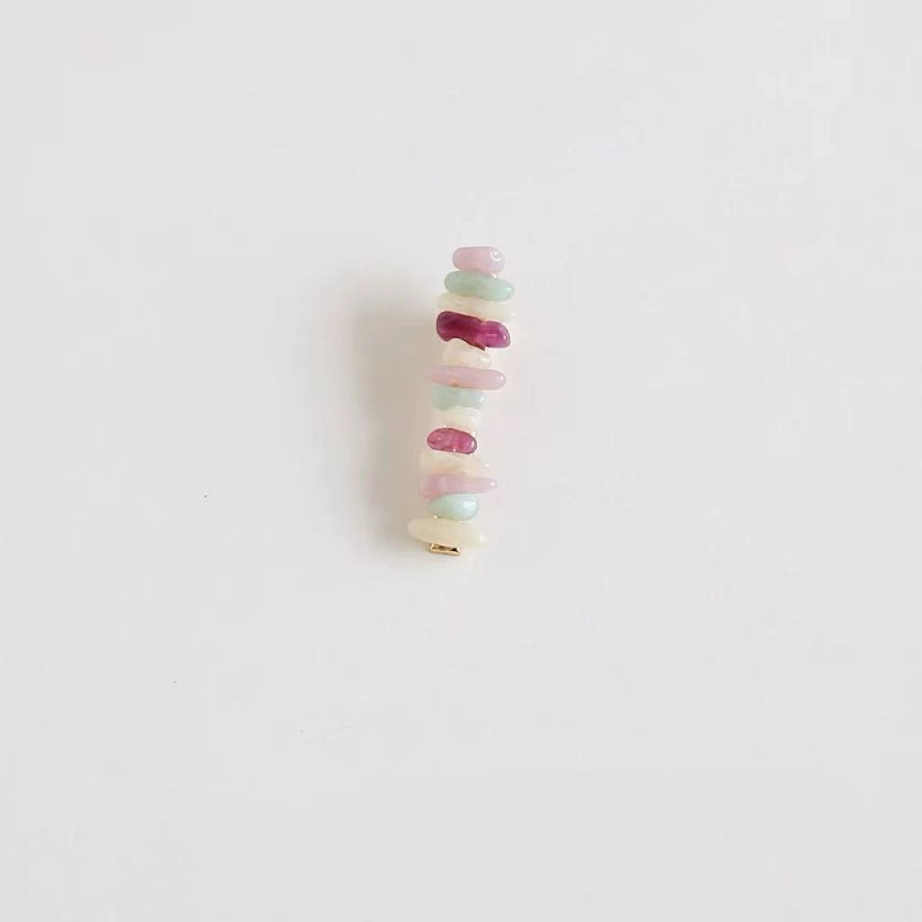 希铃 彩色不规则排列清冷感小众 树脂 发夹 女款