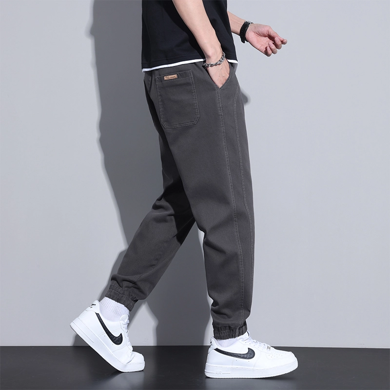 赛瀚 轻奢潮牌束脚休闲裤男款春秋厚款高级感简约百搭舒适亲肤男装宽松长裤显瘦显高青少年高街风日常通勤外穿哈伦裤 男女同款