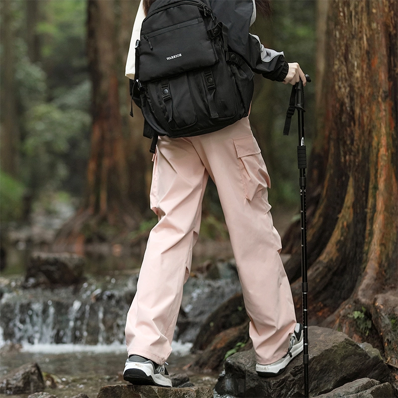 赛瀚 高街工装宽松直筒休闲裤男款秋季户外登山防风抽褶系带阔腿长裤百搭舒适亲肤显瘦显高少年感通勤外穿男裤 男女同款