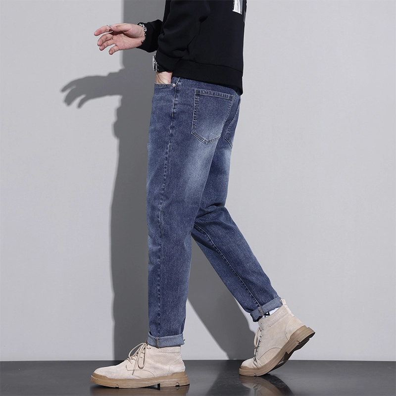 赛瀚 高端潮牌锥形牛仔裤男款潮流弹力直筒裤春秋厚款百搭舒适亲肤男装宽松长裤显瘦显高青少年高街通勤外穿男裤 男女同款