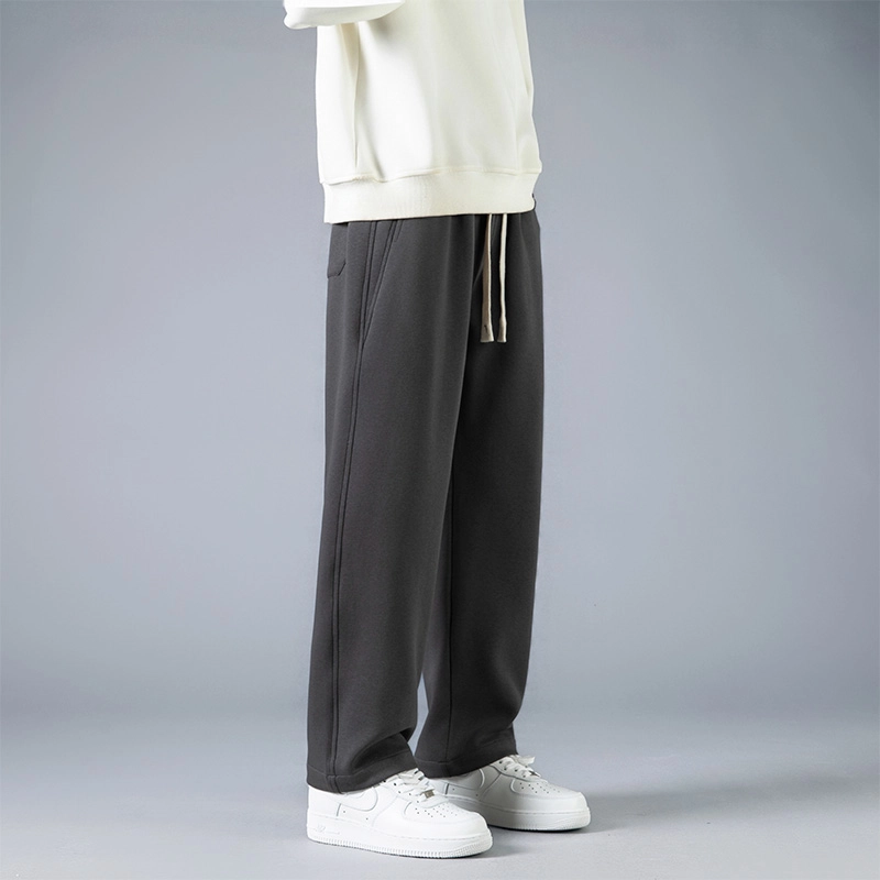 赛瀚 纯色百搭时尚舒适直筒休闲裤男纯棉阔腿裤秋季亲肤男装长裤宽松运动卫裤显瘦显高青少年高街潮流通勤外穿男裤 男女同款