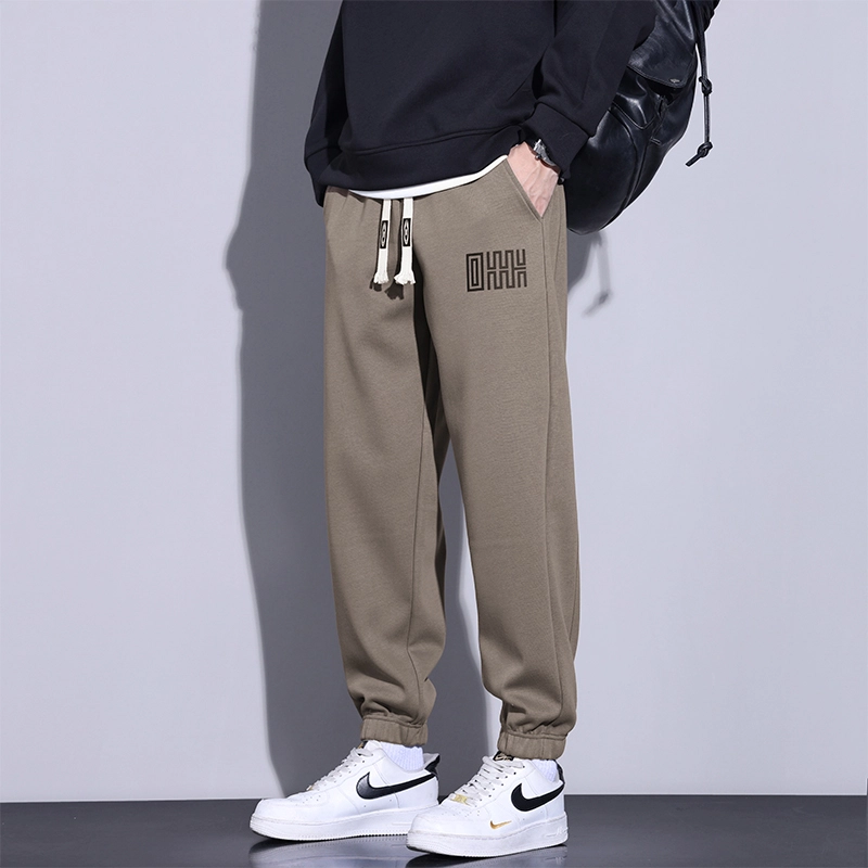 赛瀚 高街束脚裤男款美式复古春秋厚款百搭简约纯色舒适亲肤显瘦显高男装长裤宽松青少年潮流日常职场通勤外穿时尚休闲裤 男女同款