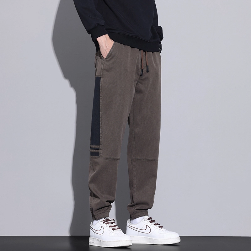 赛瀚 莱赛尔天丝哈伦裤时尚百搭抽绳束脚长裤子男生美式潮牌高街风拼接撞色多口袋设计青少年显高显瘦潮流帅气户外运动休闲裤 男女同款