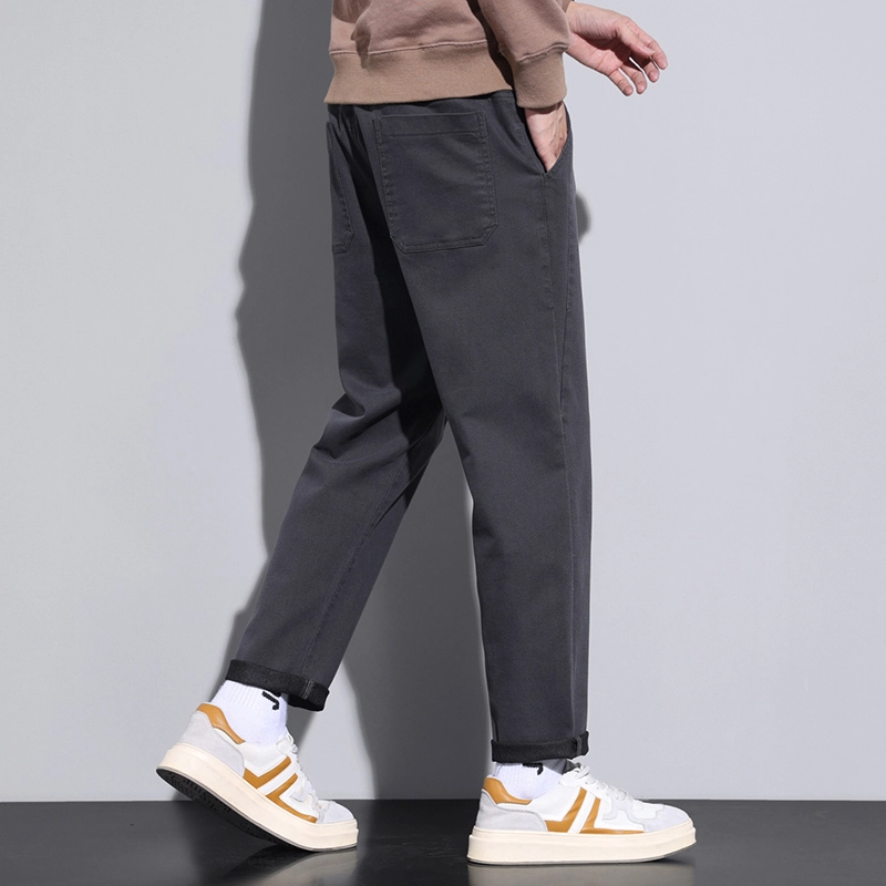 赛瀚 直筒锥形休闲裤男款复古潮流春秋厚款百搭舒适亲肤男装长裤工装宽松松紧腰显瘦显高青少年高街外穿通勤时尚男裤 男女同款