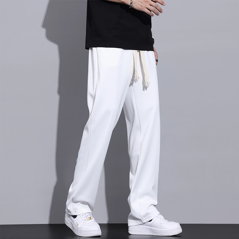 赛瀚 基础款纯色简约休闲裤男款春秋百搭舒适亲肤显瘦显高男装宽松垂感阔腿长裤高级感青少年学院风高街潮流通勤外穿男裤 男女同款