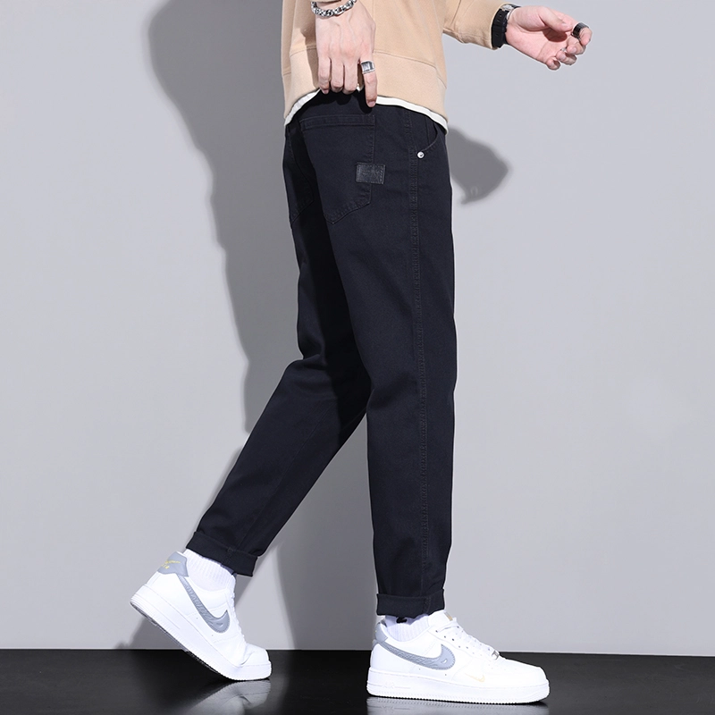 赛瀚 潮牌复古商务锥形牛仔裤男款春秋厚款百搭舒适亲肤男装直筒宽松长裤高级感显瘦显高青少年高街潮流通勤外穿男生裤子 男女同款