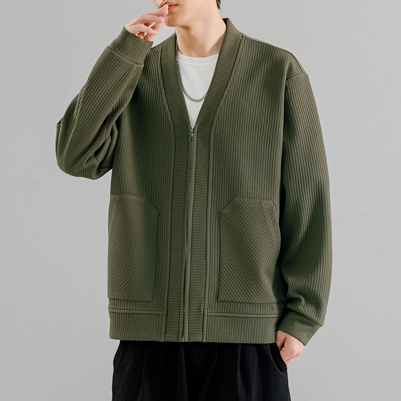 赛瀚 潮流时尚夹克棒球领外套男款简约韩版纯色秋季厚款百搭舒适亲肤男装上衣宽松显瘦显高青少年高街外穿通勤男士衣服 男女同款