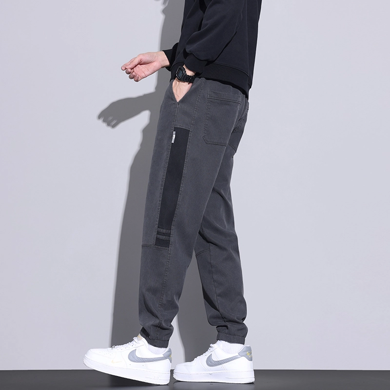 赛瀚 莱赛尔天丝哈伦裤时尚百搭抽绳束脚长裤子男生美式潮牌高街风拼接撞色多口袋设计青少年显高显瘦潮流帅气户外运动休闲裤 男女同款