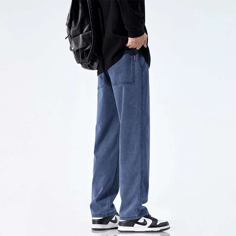 赛瀚 时尚直筒休闲裤男款春秋厚款垂感版型设计百搭舒适亲肤男装宽松长裤显高显瘦青少年高街潮流通勤外穿高级感阔腿裤 男女同款