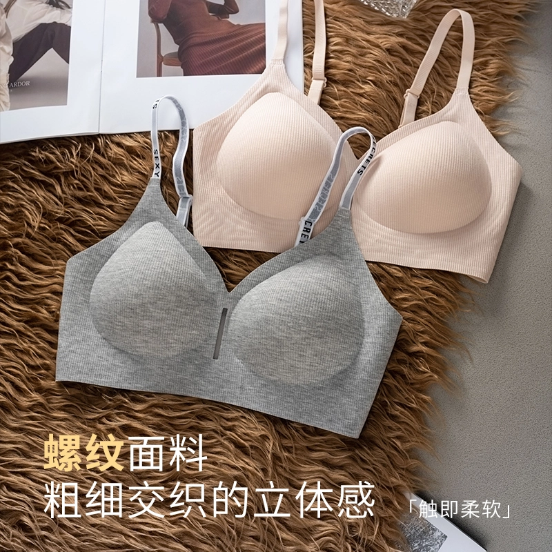 都市丽人 简约纯色运动风小胸聚拢内衣无钢圈防下垂舒适文胸 女款