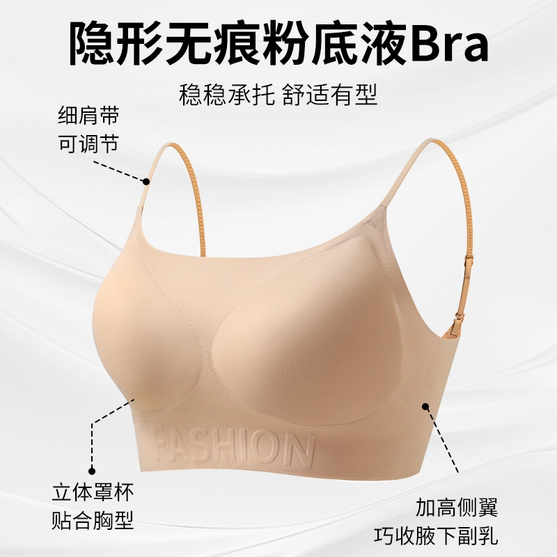 都市丽人 无痕裸感隐形小胸聚拢薄款透气无钢圈防下垂舒适美背文胸 女款