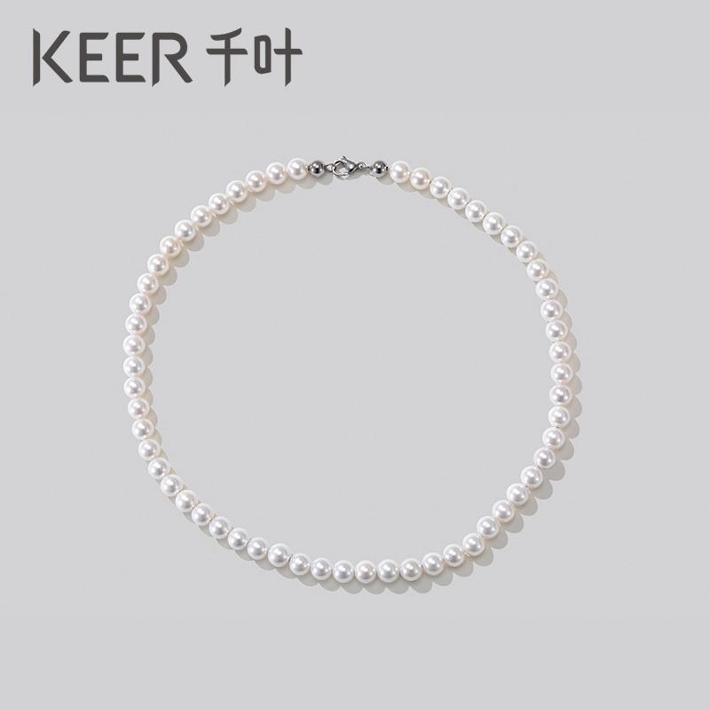 千叶珠宝 合金拼接简约创意气质圆珠链条叠戴项饰 仿珍珠 项链 女款