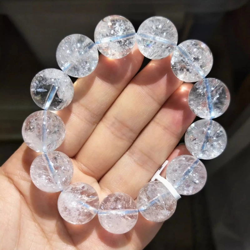 千叶珠宝 清冷感天然 白水晶 手串 男女同款情侣款