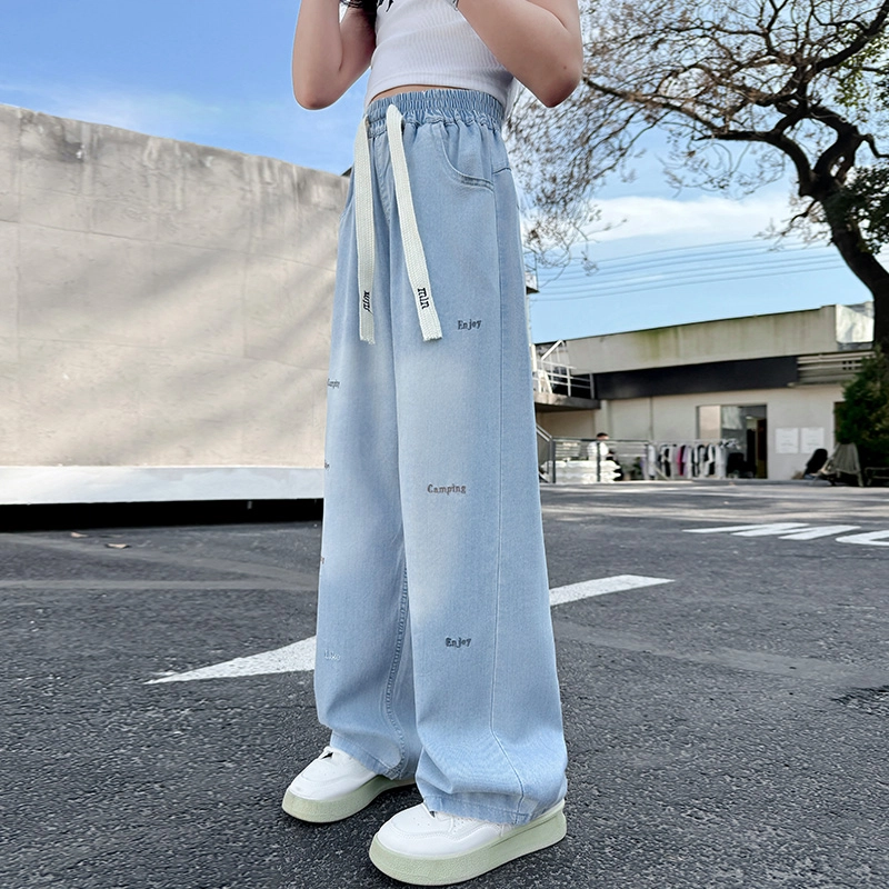 木木屋牛仔裤 洋气舒适百搭休闲 蓝色 儿童款