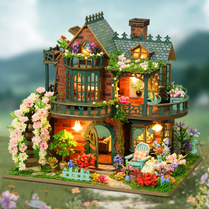 格薇拉 创意小屋精灵花园玩具小屋木质小房子 拼装模型