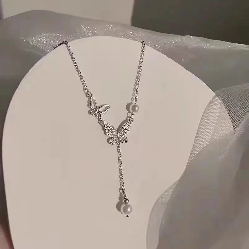 饰之颜 韩系星光灿烂蝴蝶 精致优雅浪漫高级感 个性轻奢小众设计甜美气质可调节#好运 铜 项链 女款
