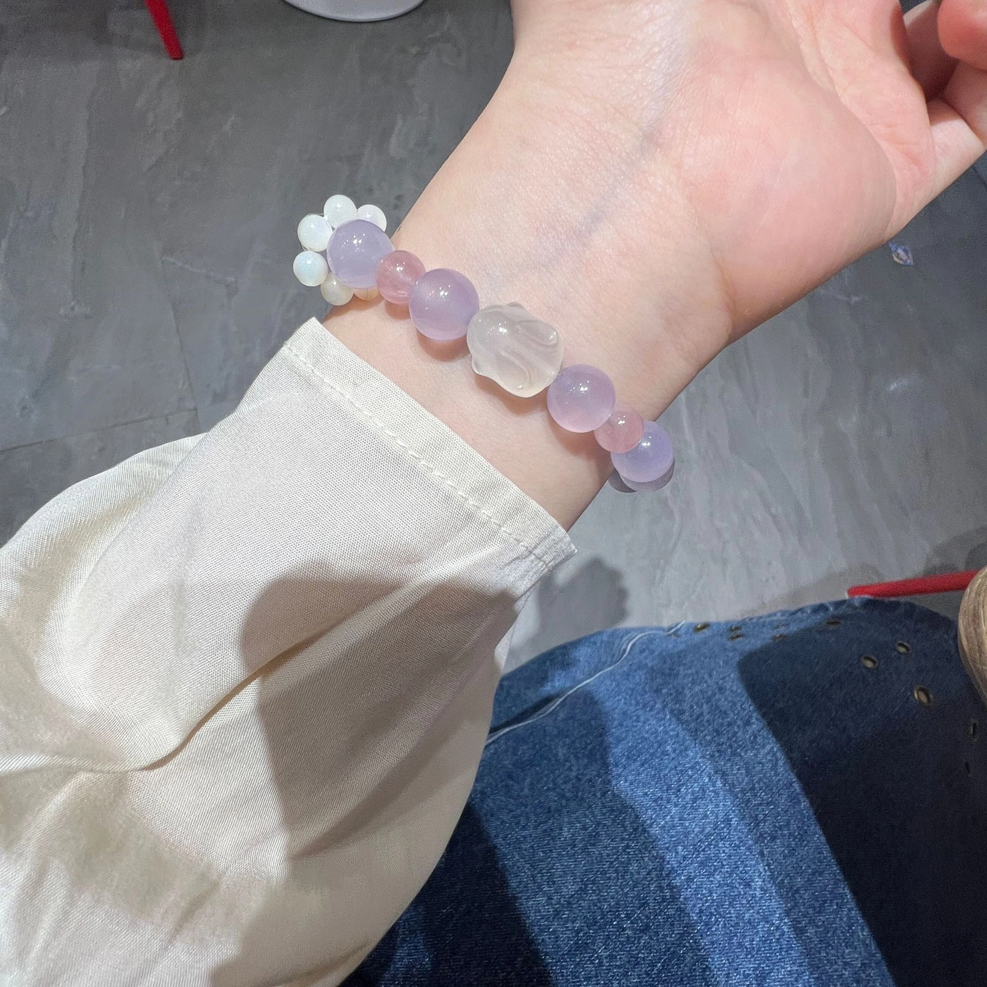 饰之颜 日式 玛瑙 紫罗兰荔枝冻甜美可爱少女心兔子 转运纳福 日常百搭通勤约会#好运 女款