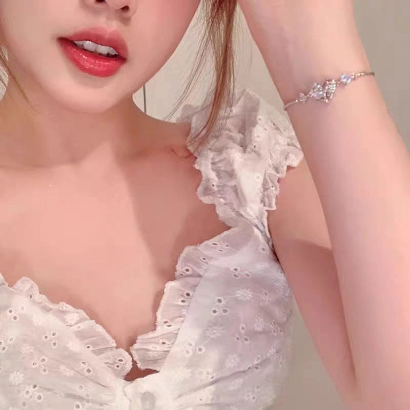 饰之颜 心动信号 爱心蝴蝶结 早日脱单 爱情美满 轻奢小众精致#好运 铜 手链 女款